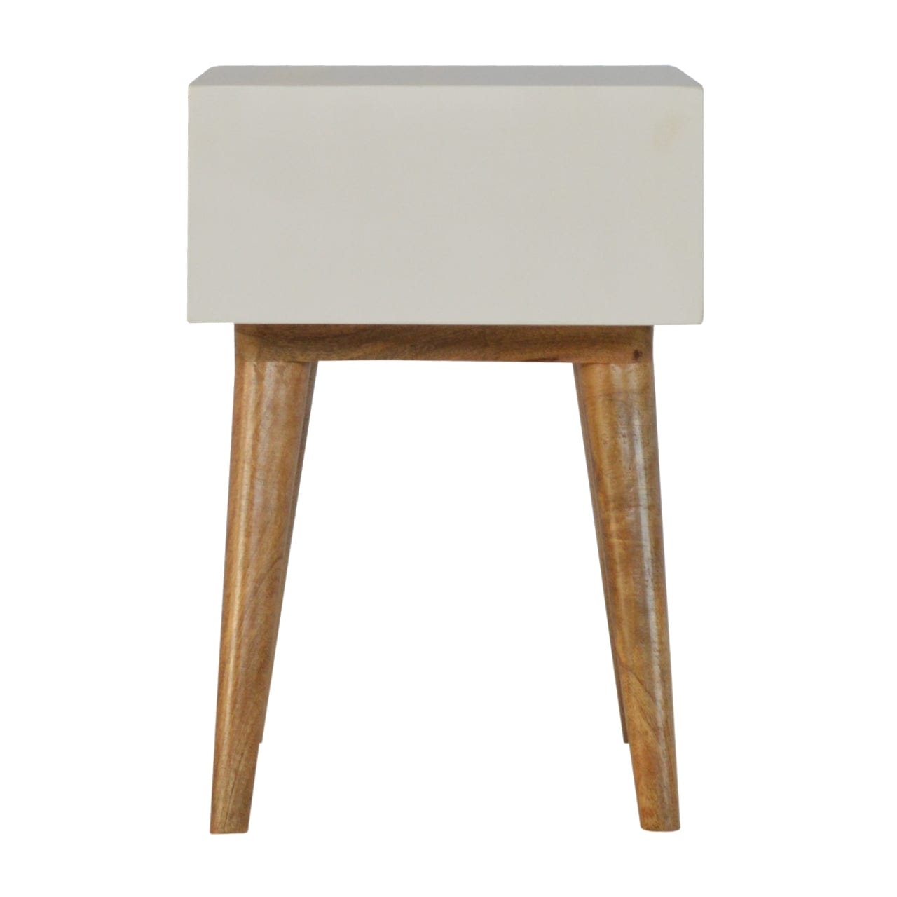 Handcrafted Mocha Nightstand - Solid Mango Wood Bedside Table for Bedroom - product view 7 showing handcrafted solid...