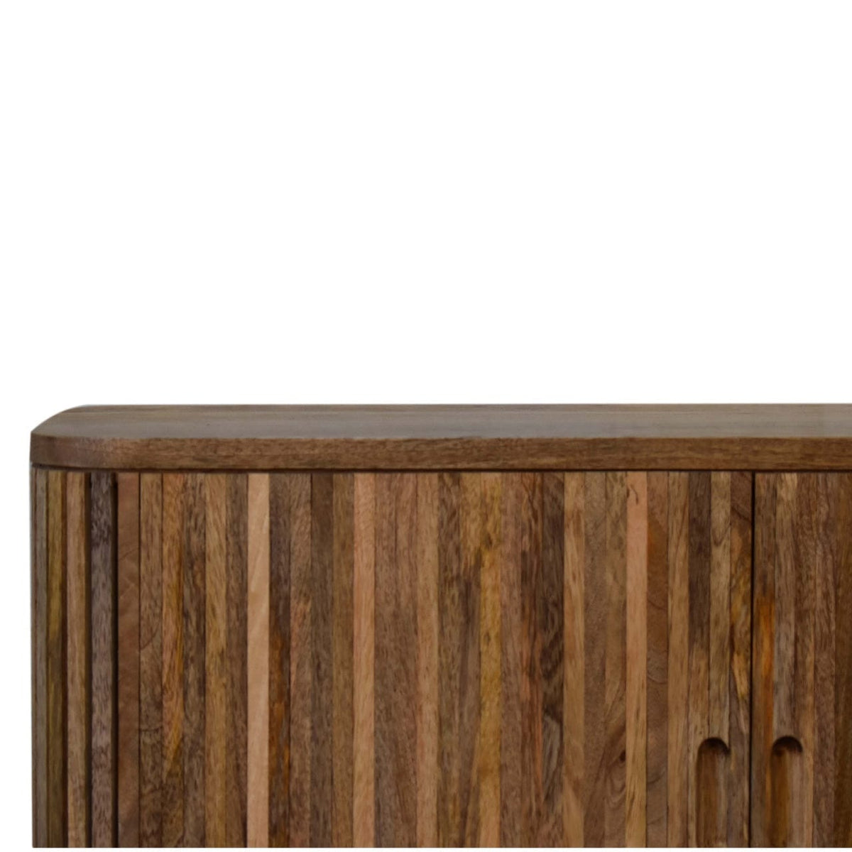 Handcrafted Mokka Sideboard - Solid Mango Wood Buffet Cabinet for Dining Room - product view 4 showing handcrafted solid...