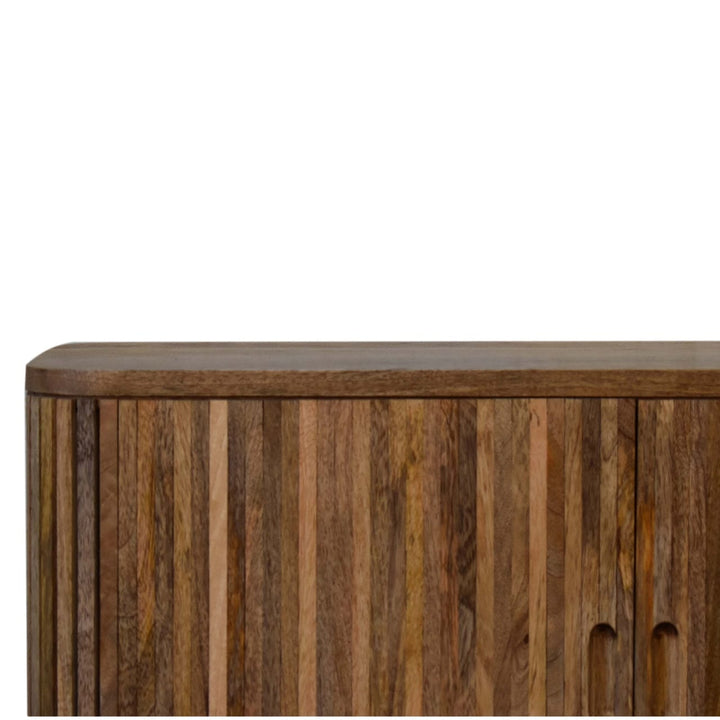 Handcrafted Mokka Sideboard - Solid Mango Wood Buffet Cabinet for Dining Room - product view 4 showing handcrafted solid...