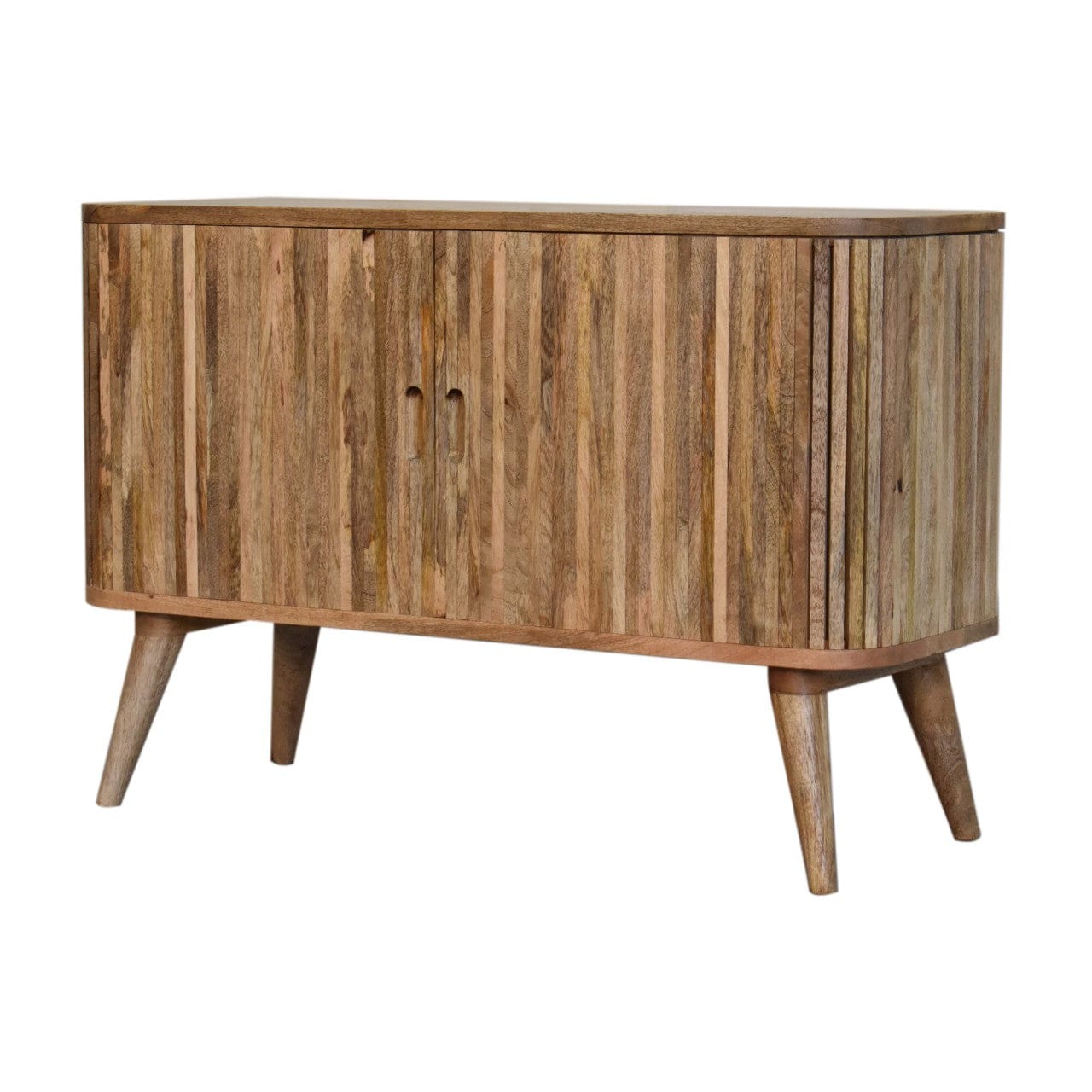 Handcrafted Mokka Sideboard - Solid Mango Wood Buffet Cabinet for Dining Room - product view 2 showing handcrafted solid...
