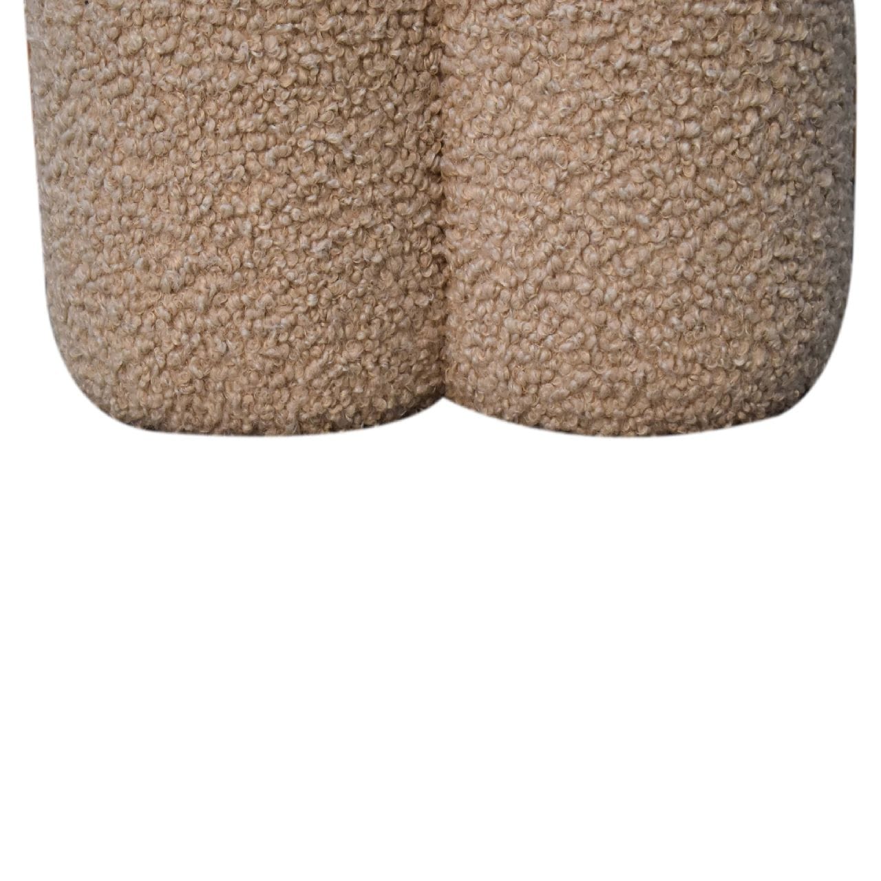 Handcrafted Mud Boucle Clover Footstool - Solid Mango Wood Accent Stool for Living Room - product view 7 showing...