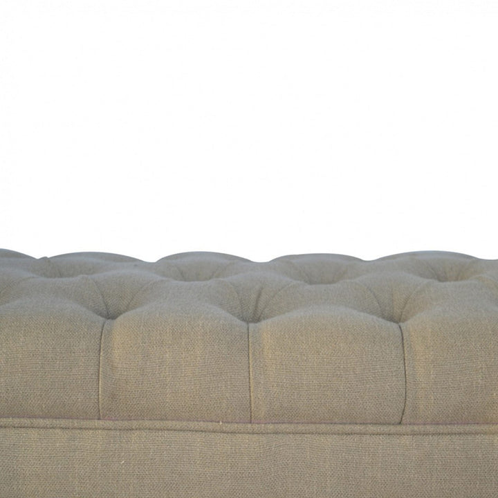 Handcrafted Mud Linen Bedroom Bench - Solid Mango Wood Seating Furniture for Entryway - product view 6 showing...