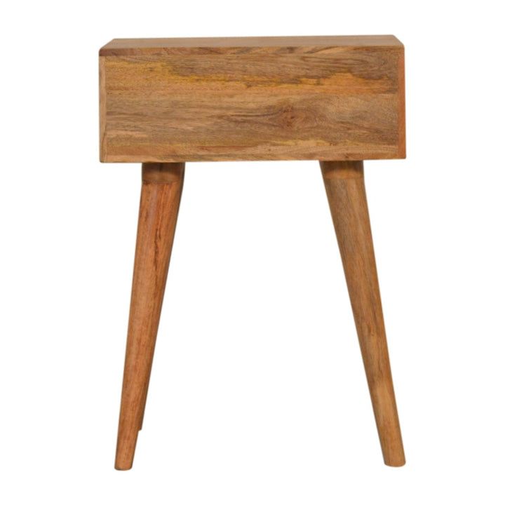 Handcrafted Nepal Nightstand - Solid Mango Wood Bedside Table for Bedroom - product view 8 showing handcrafted solid...