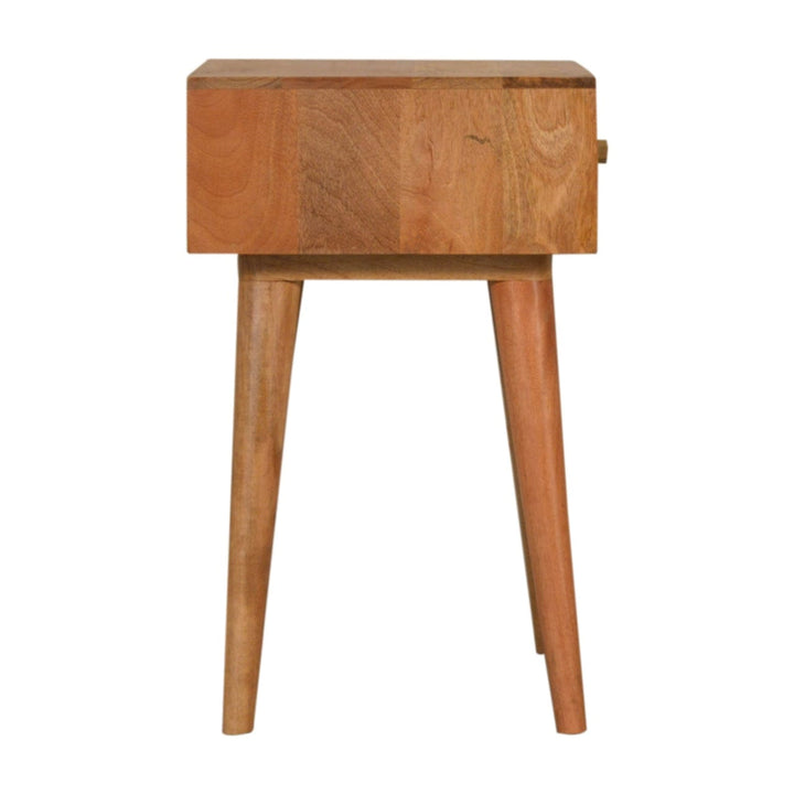 Handcrafted Nepal Nightstand - Solid Mango Wood Bedside Table for Bedroom - product view 7 showing handcrafted solid...