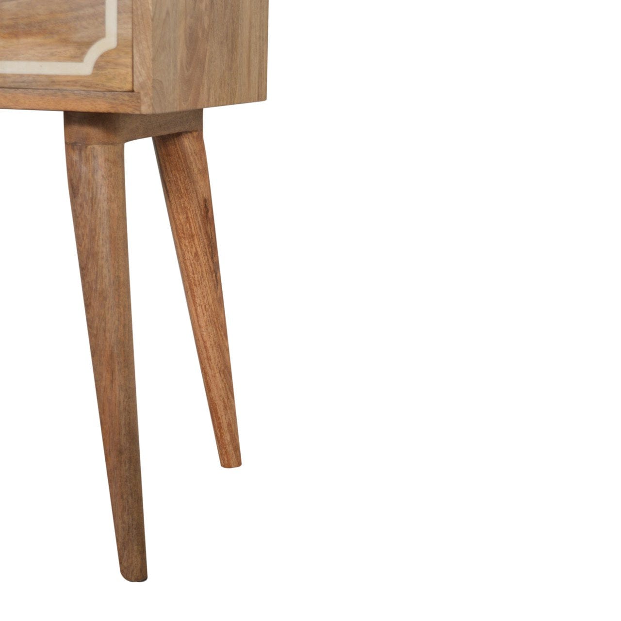 Handcrafted Nepal Nightstand - Solid Mango Wood Bedside Table for Bedroom - product view 6 showing handcrafted solid...
