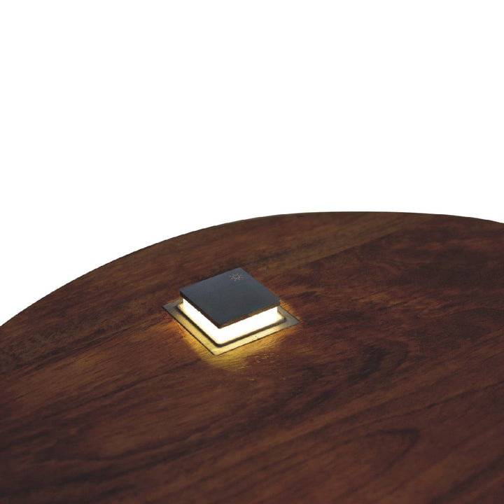 Handcrafted Single Chestnut Nightstand - Solid Mango Wood Bedside Table for Bedroom - product view 6 showing handcrafted...