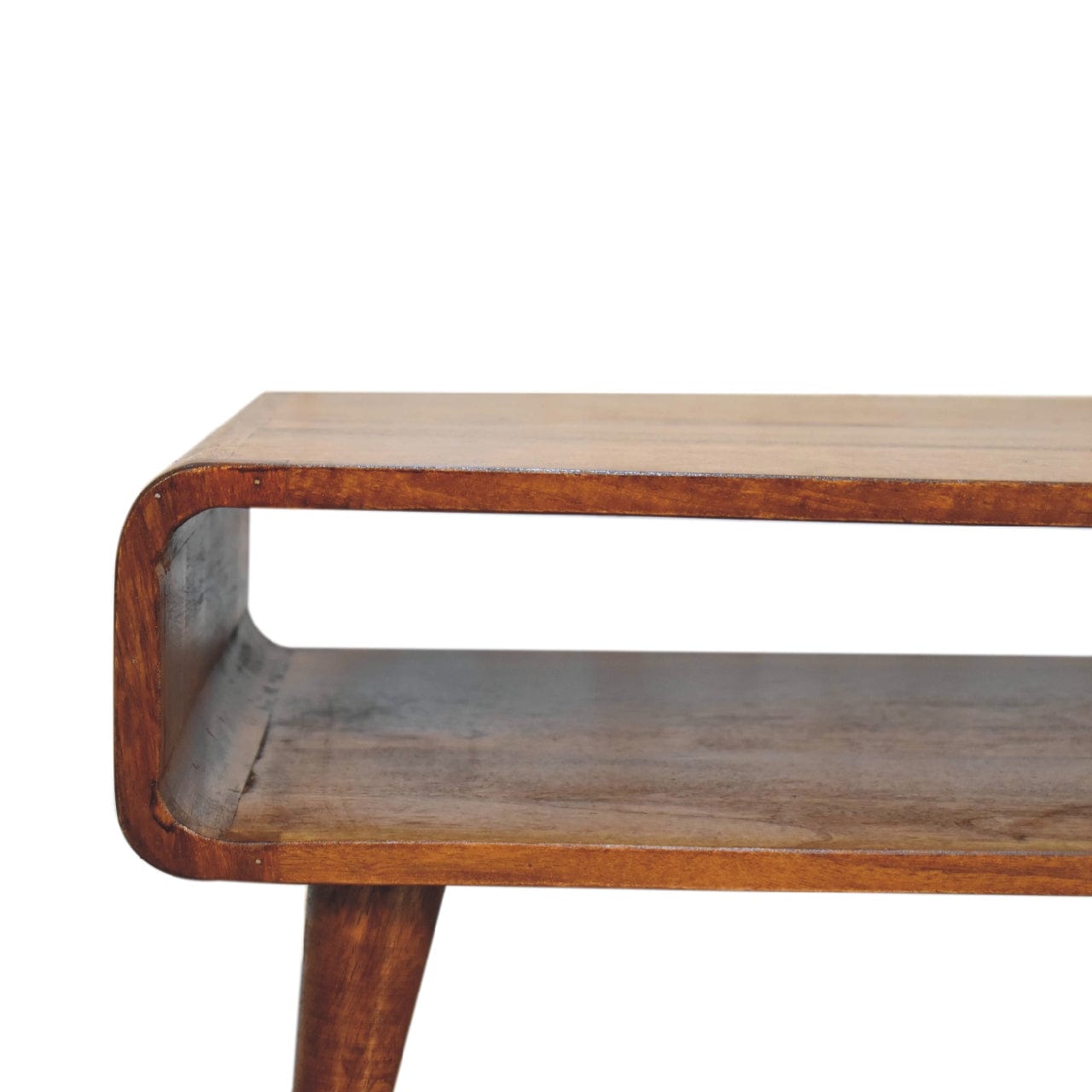 Handcrafted Open Chestnut Coffee Table - Solid Mango Wood Center Table for Living Room - product view 5 showing...