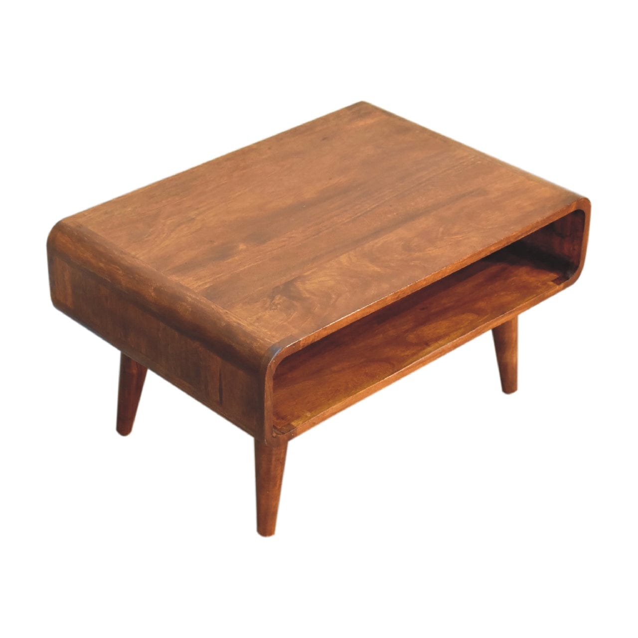 Handcrafted Open Chestnut Coffee Table - Solid Mango Wood Center Table for Living Room - product view 6 showing...