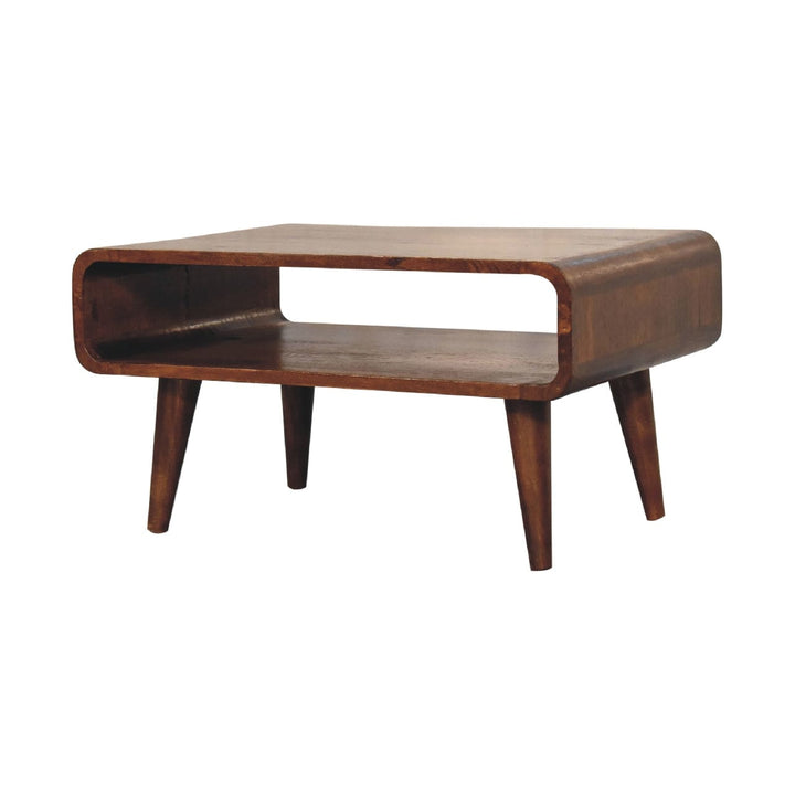 Handcrafted Open Chestnut Coffee Table - Solid Mango Wood Center Table for Living Room - product view 4 showing...