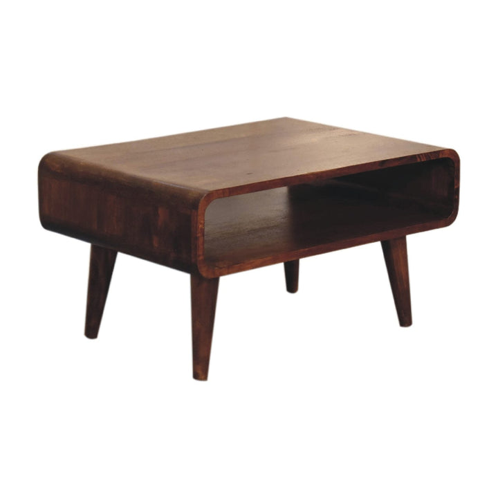 Handcrafted Open Chestnut Coffee Table - Solid Mango Wood Center Table for Living Room - product view 3 showing...