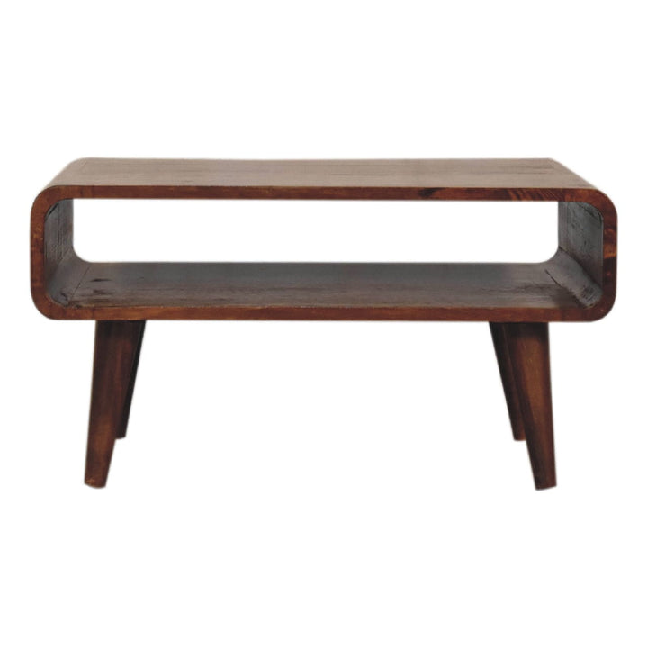 Handcrafted Open Chestnut Coffee Table - Solid Mango Wood Center Table for Living Room - product view 2 showing...