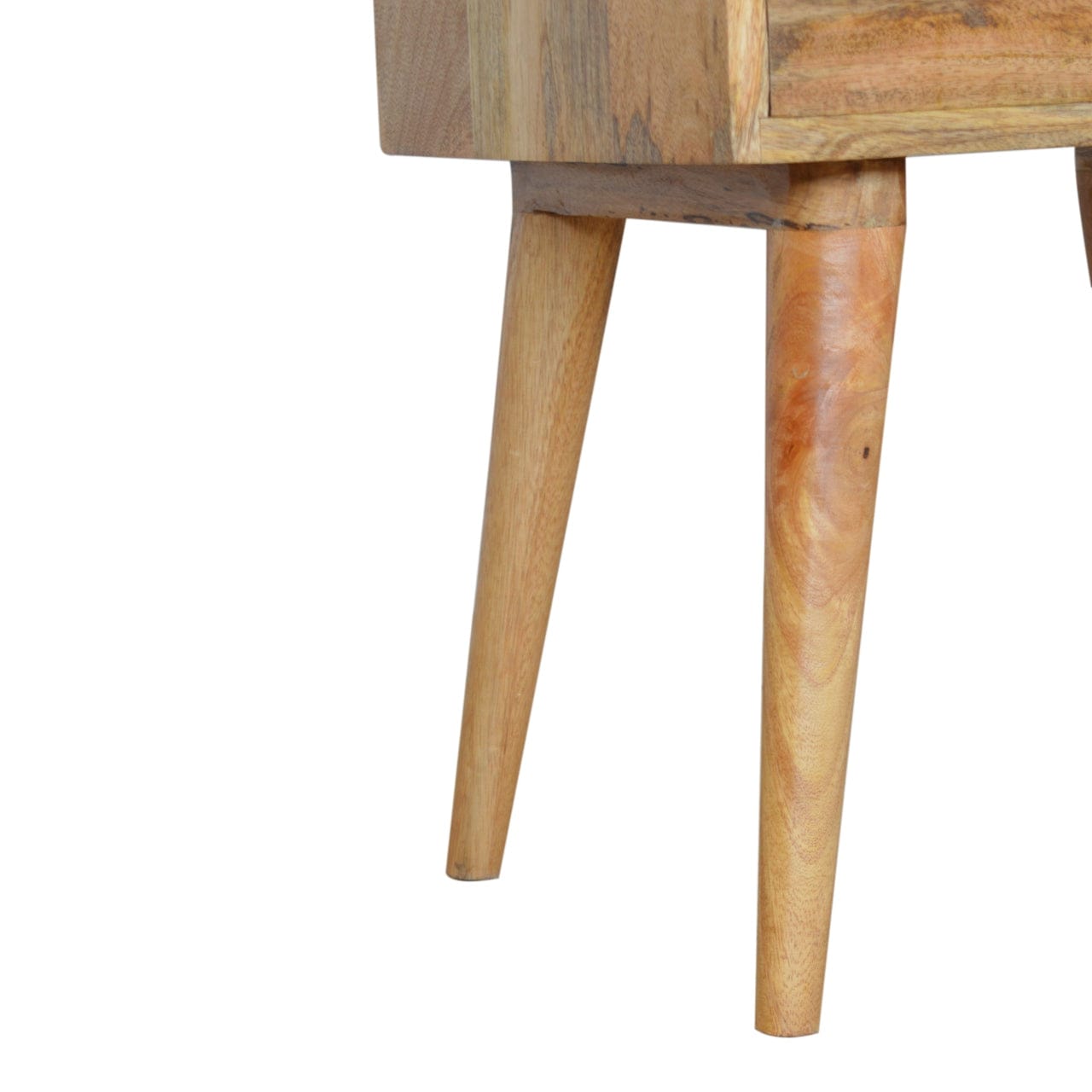 Handcrafted Open Slot Nightstand - Solid Mango Wood Bedside Table for Bedroom - product view 5 showing handcrafted solid...