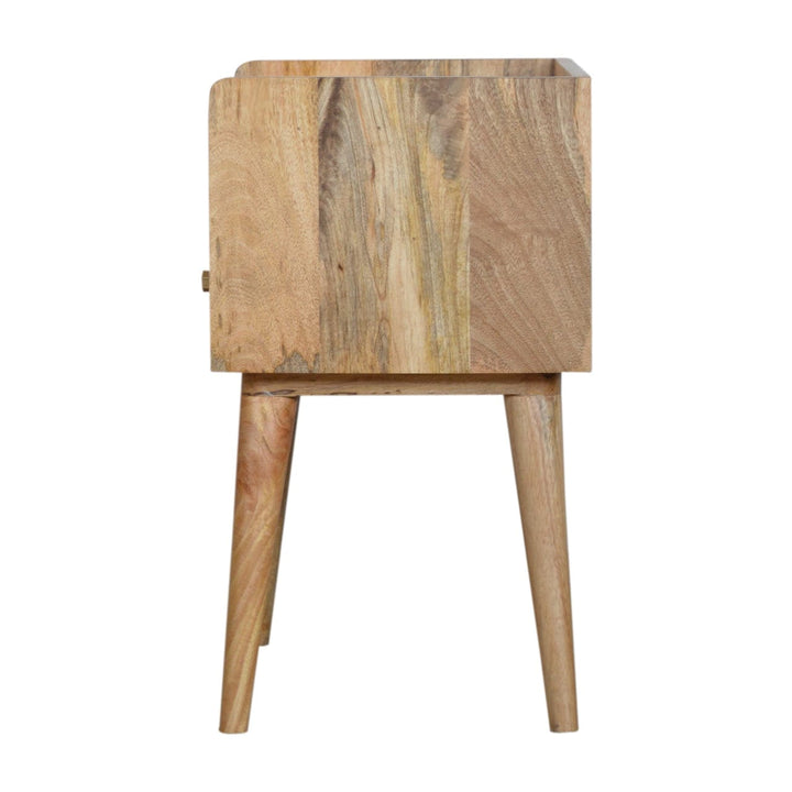 Handcrafted Open Slot Nightstand - Solid Mango Wood Bedside Table for Bedroom - product view 7 showing handcrafted solid...