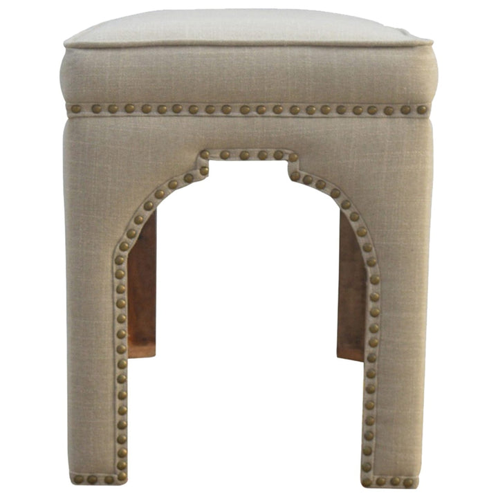 Handcrafted Mud Linen Occasional Bench - Solid Mango Wood Seating Furniture for Entryway - product view 7 showing...