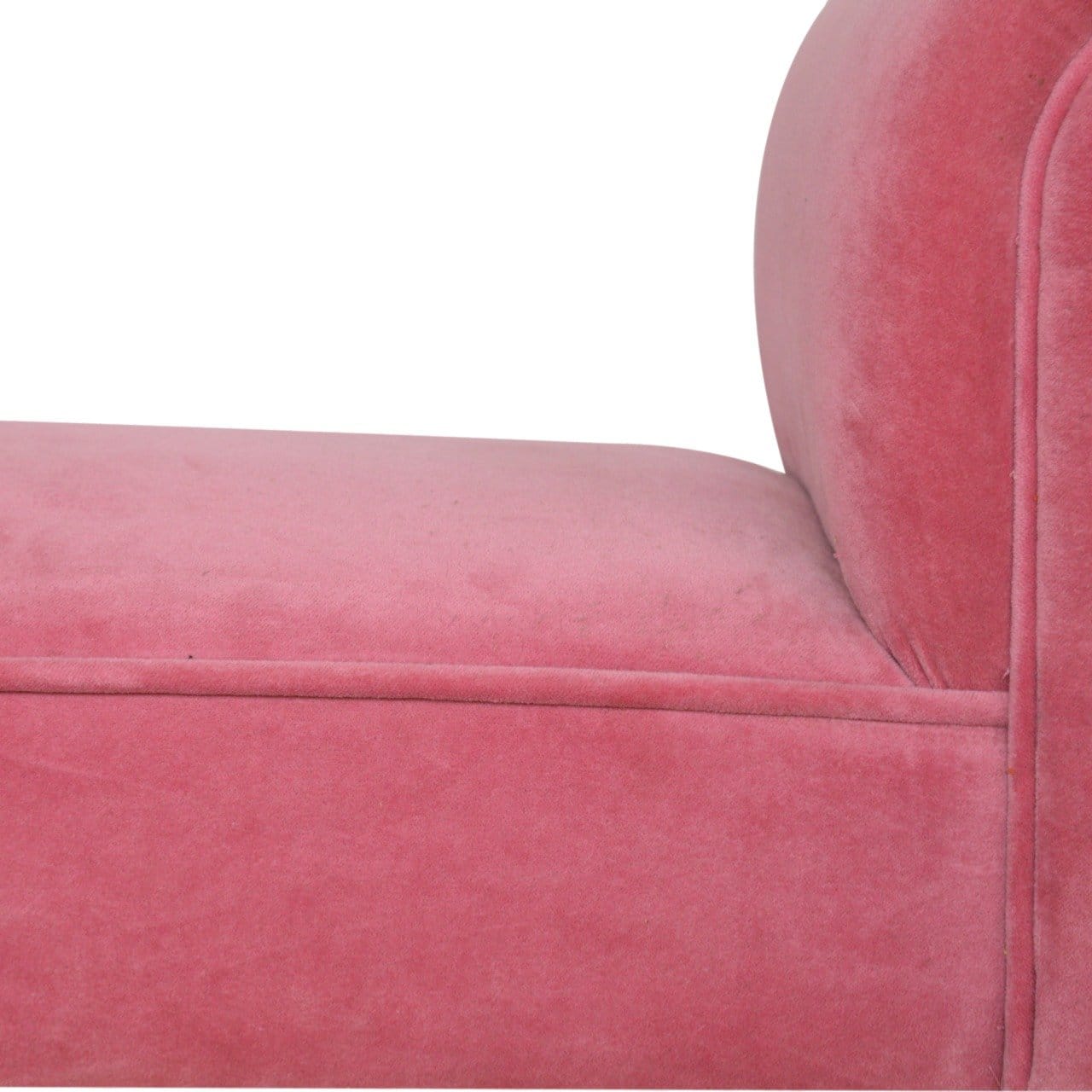 Handcrafted Pink Velvet Bench - Solid Mango Wood Seating Furniture for Entryway - product view 6 showing handcrafted...