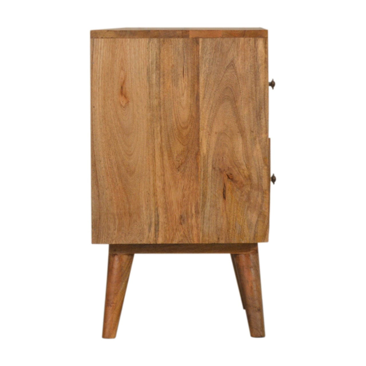 Handcrafted Prima 2 Drawer Nightstand - Solid Mango Wood Bedside Table for Bedroom - product view 7 showing handcrafted...