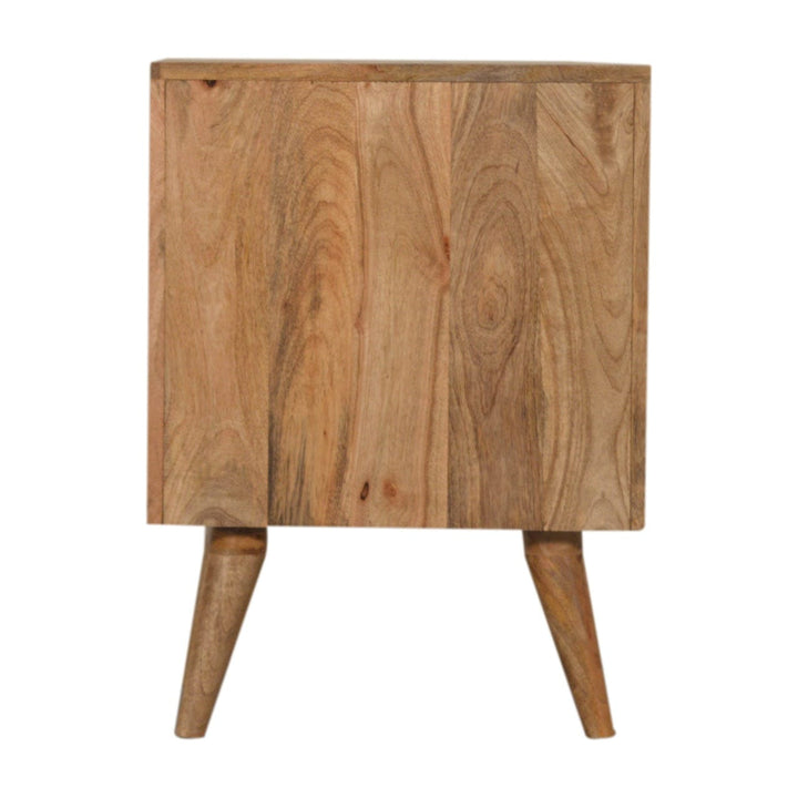 Handcrafted Prima 2 Drawer Nightstand - Solid Mango Wood Bedside Table for Bedroom - product view 8 showing handcrafted...