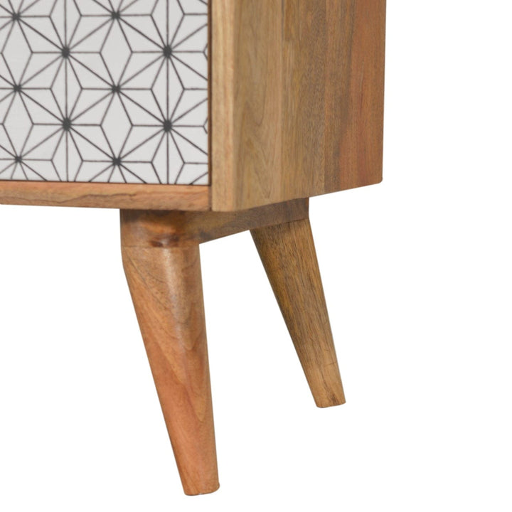 Handcrafted Prima 2 Drawer Nightstand - Solid Mango Wood Bedside Table for Bedroom - product view 6 showing handcrafted...