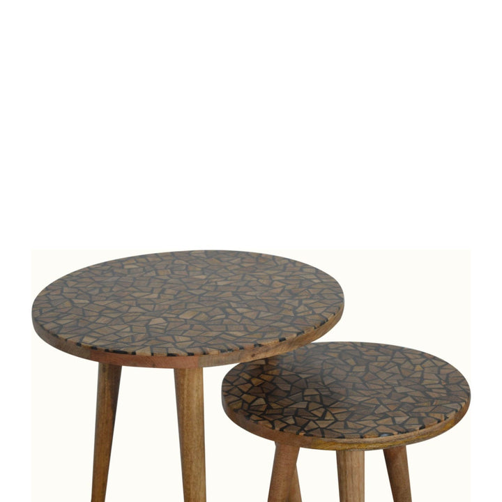 Handcrafted Tree Trunk Footstool - Solid Mango Wood Accent Stool for Living Room - product view 5 showing handcrafted...