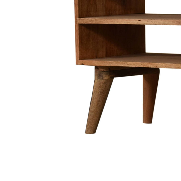 Handcrafted Sendai TV Stand - Solid Mango Wood Entertainment Center for Living Room - product view 3 showing handcrafted...