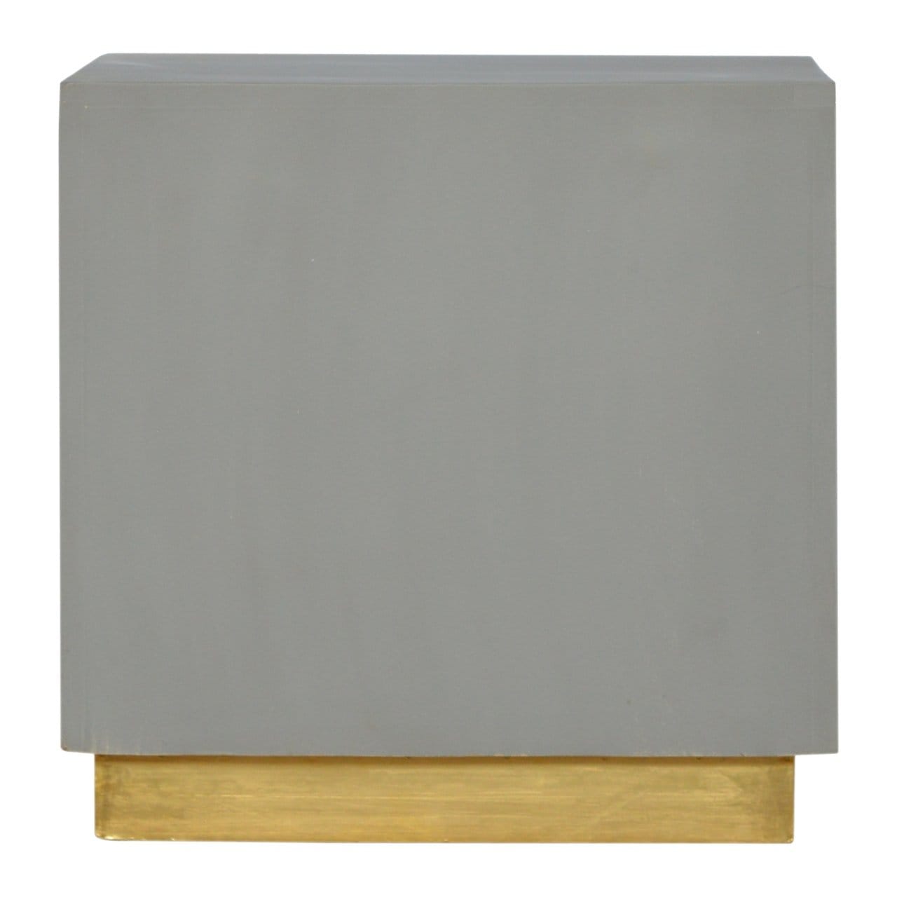 Handcrafted Sleek Cement Nightstand - Solid Mango Wood Bedside Table for Bedroom - product view 5 showing handcrafted...