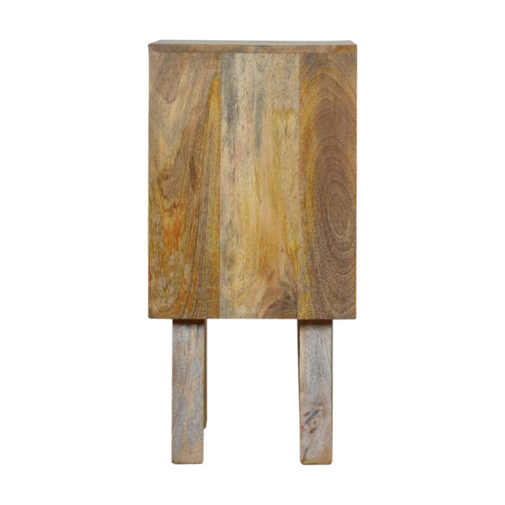 Handcrafted Star Painted Nightstand - Solid Mango Wood Bedside Table for Bedroom - product view 8 showing handcrafted...