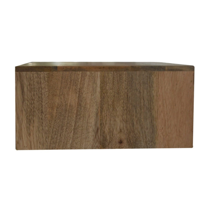 Wall Mounted Bone Inlay Nightstand - Solid Mango Wood Bedside Table for Bedroom - product view 6 showing handcrafted...