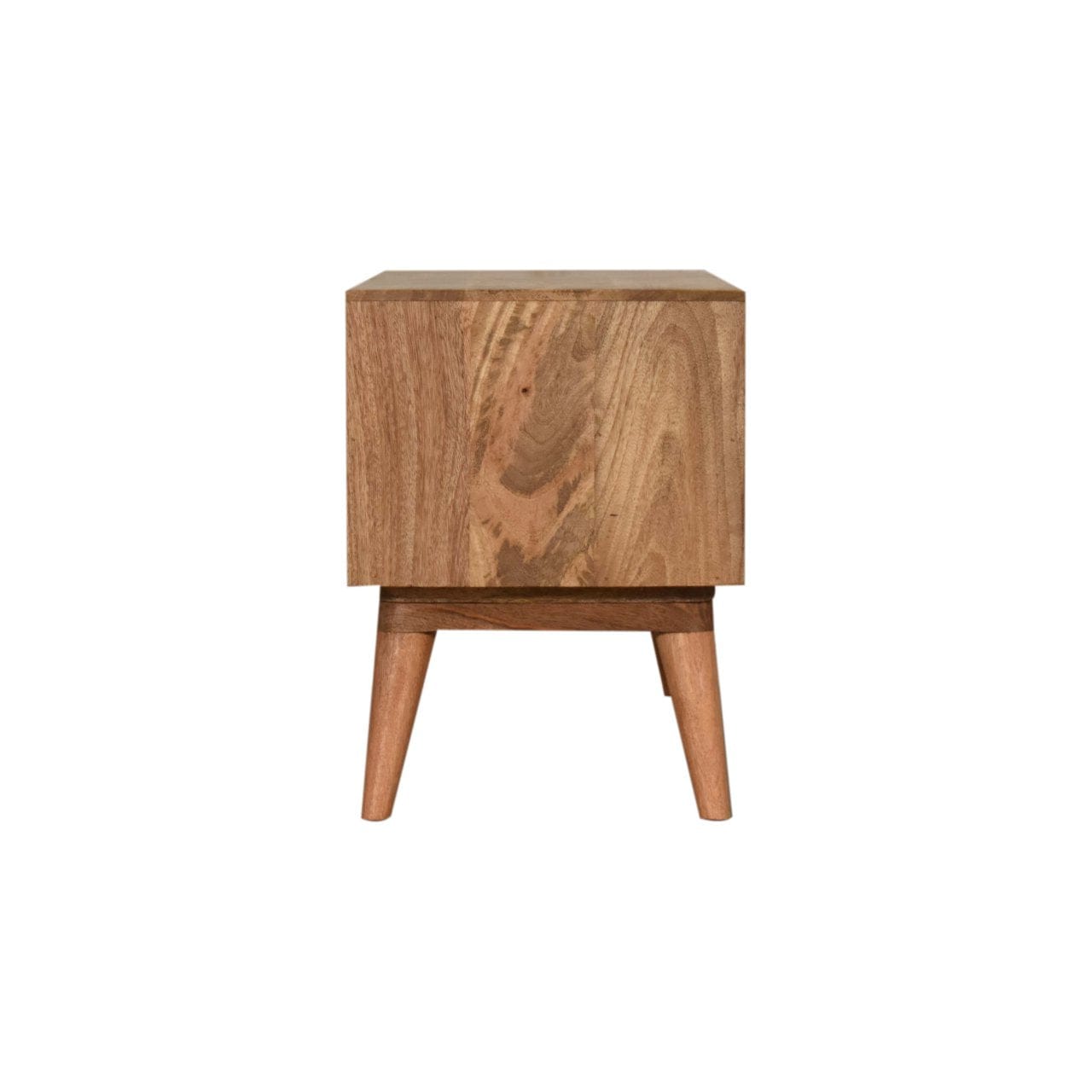 Handcrafted Triangle Printed TV Stand - Solid Mango Wood Entertainment Center for Living Room - product view 8 showing...