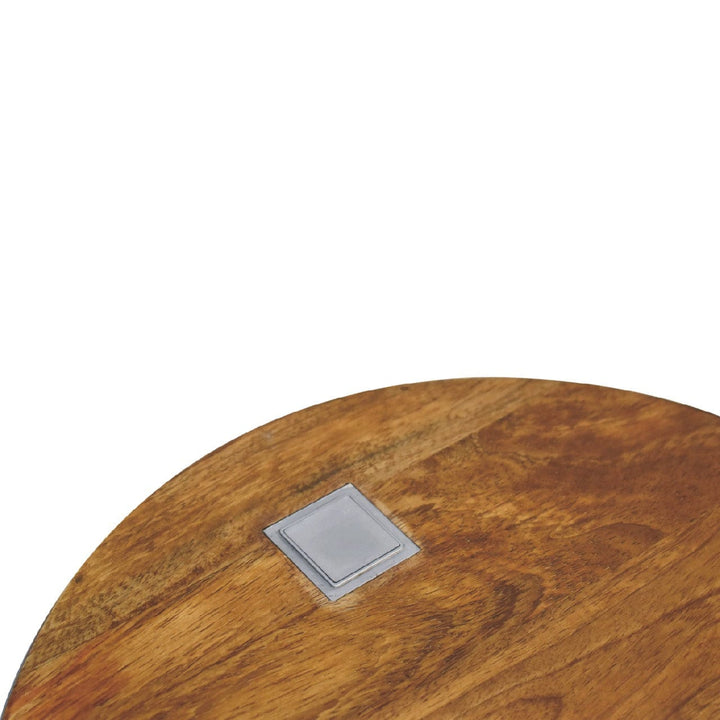 Handcrafted Single Chestnut Nightstand - Solid Mango Wood Bedside Table for Bedroom - product view 7 showing handcrafted...