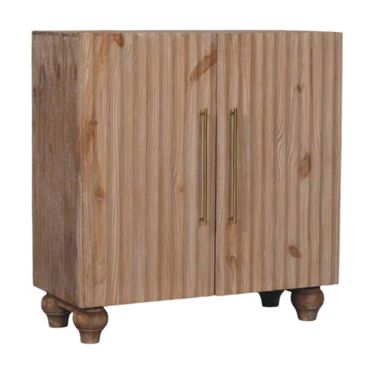 Handcrafted Sandgrain & Mango Sideboard - Solid Mango Wood Buffet Cabinet for Dining Room - product view 3 showing...