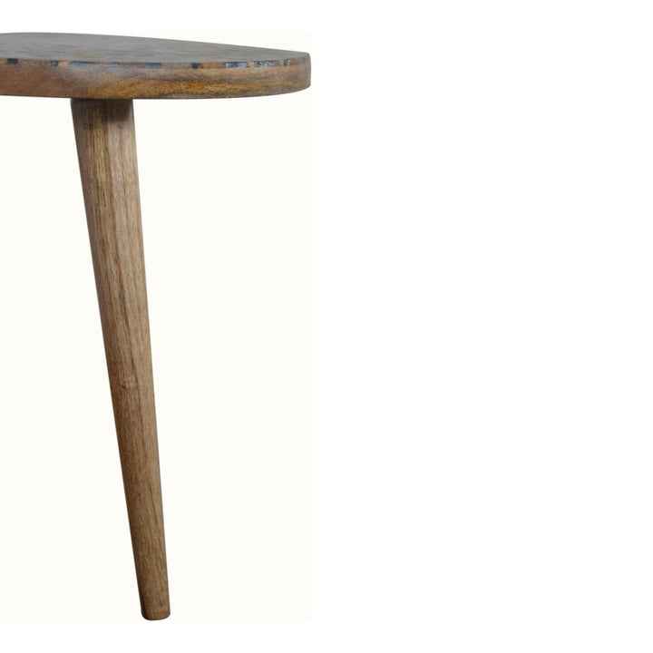 Handcrafted Tree Trunk Footstool - Solid Mango Wood Accent Stool for Living Room - product view 8 showing handcrafted...