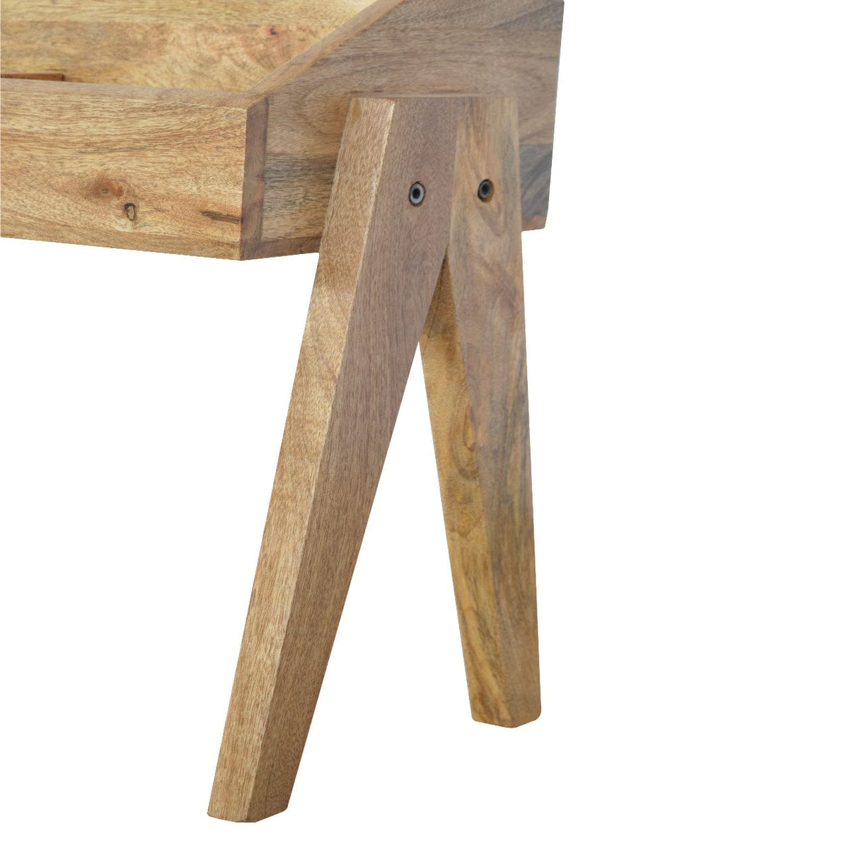 Handcrafted Trestle Magazine Rack - Solid Mango Wood Magazine Holder - product view 5 showing handcrafted solid mango...