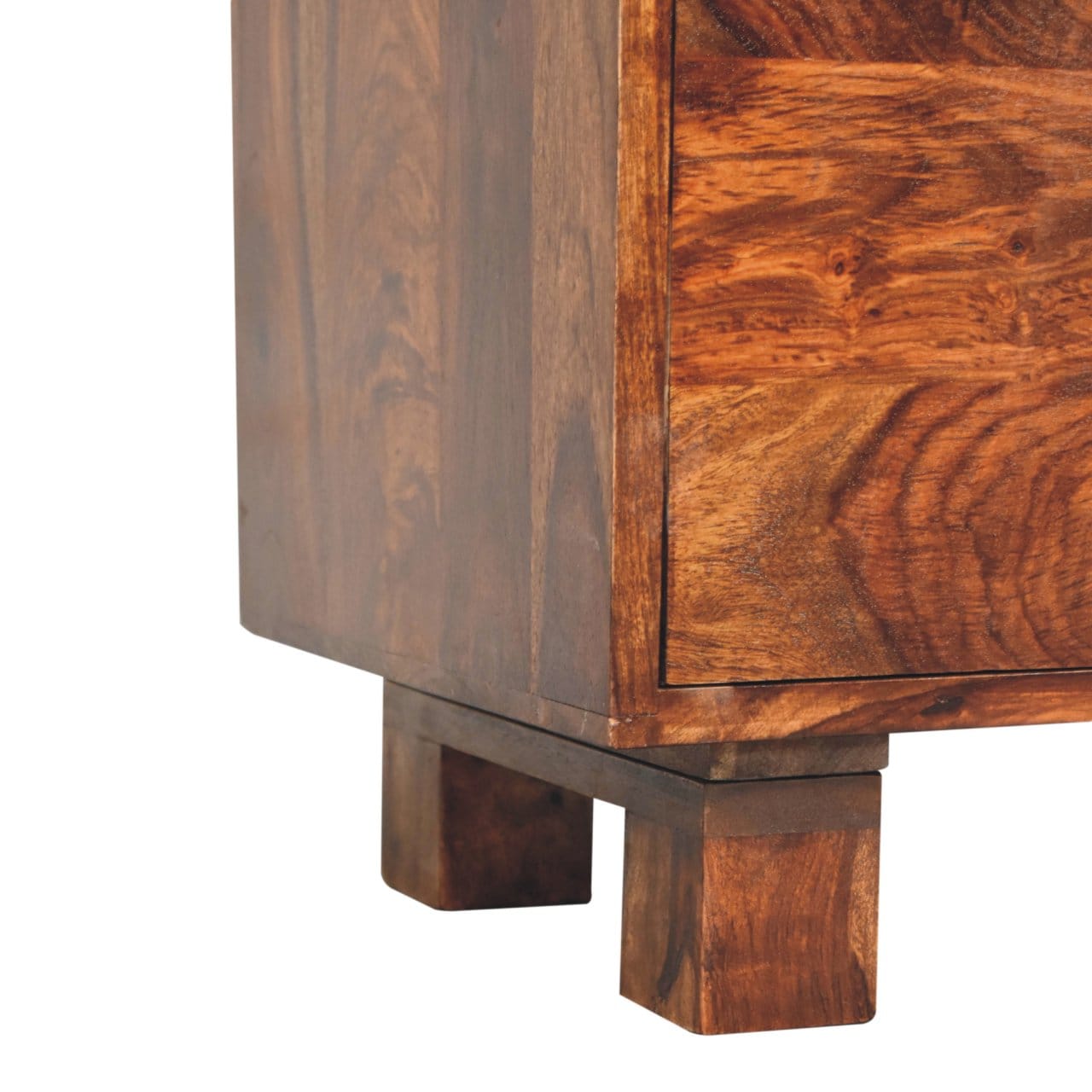 Handcrafted Tula Mini Sideboard - Solid Mango Wood Buffet Cabinet for Dining Room - product view 9 showing handcrafted...
