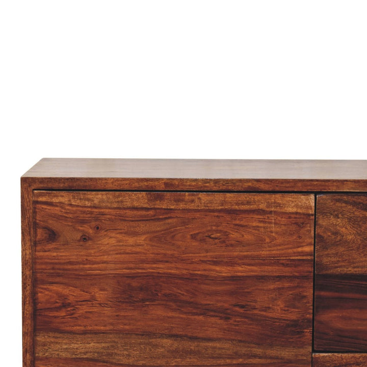 Handcrafted Tula Mini Sideboard - Solid Mango Wood Buffet Cabinet for Dining Room - product view 5 showing handcrafted...