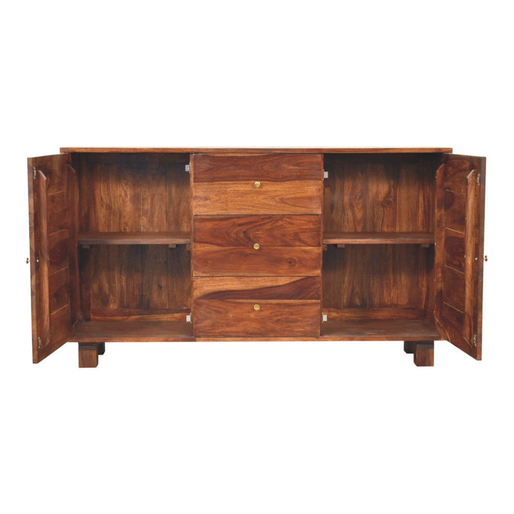 Handcrafted Tula Sideboard - Solid Sheesham Wood Buffet Cabinet for Dining Room in Solid Mango Wood - product view 9...