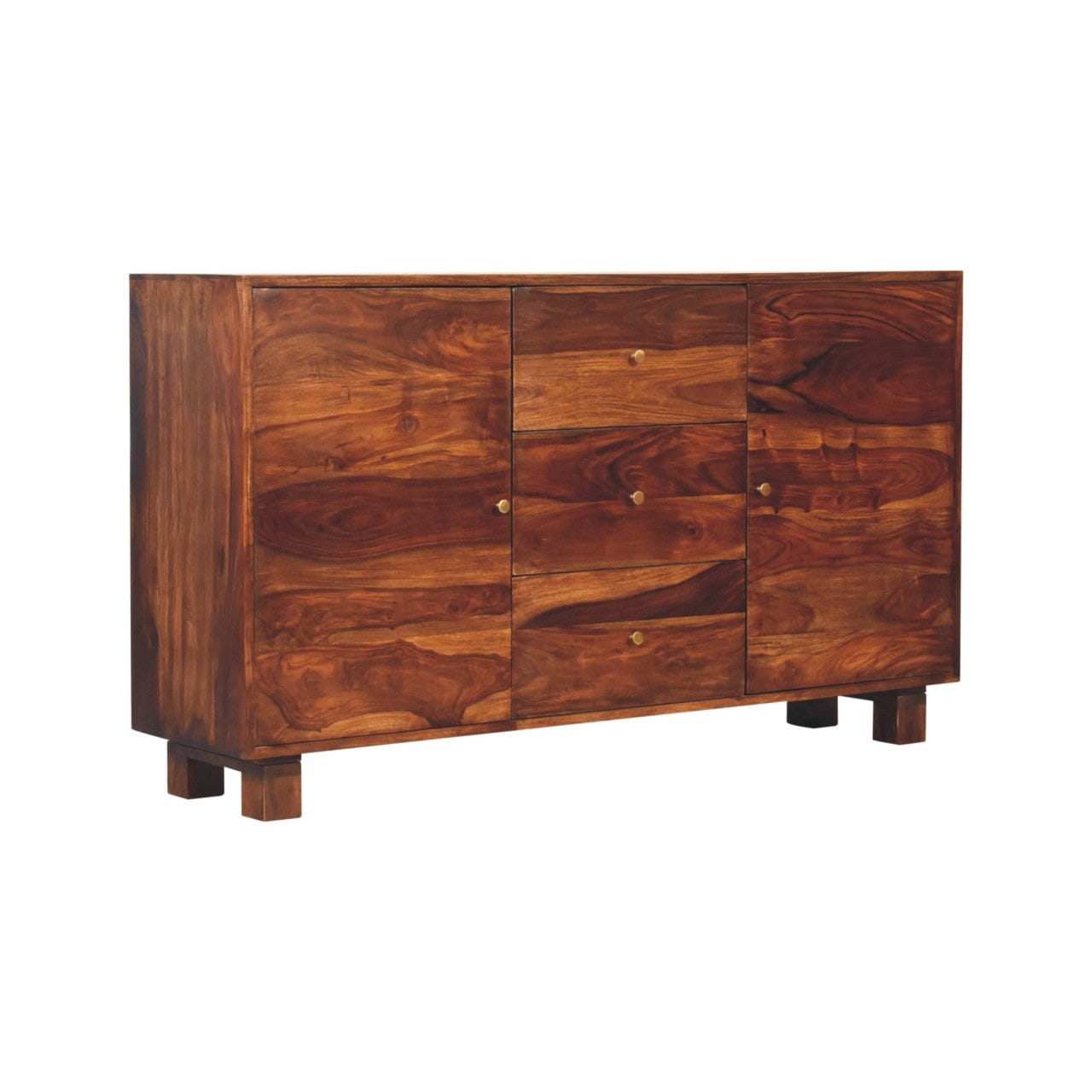 Handcrafted Tula Sideboard - Solid Sheesham Wood Buffet Cabinet for Dining Room in Solid Mango Wood - product view 3...