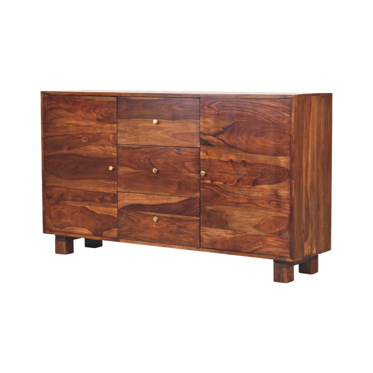 Handcrafted Tula Sideboard - Solid Sheesham Wood Buffet Cabinet for Dining Room in Solid Mango Wood - product view 4...