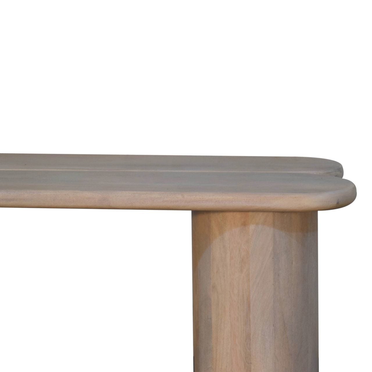 Handcrafted Twin Plank Bench - Solid Mango Wood Seating Furniture for Entryway - product view 5 showing handcrafted solid...