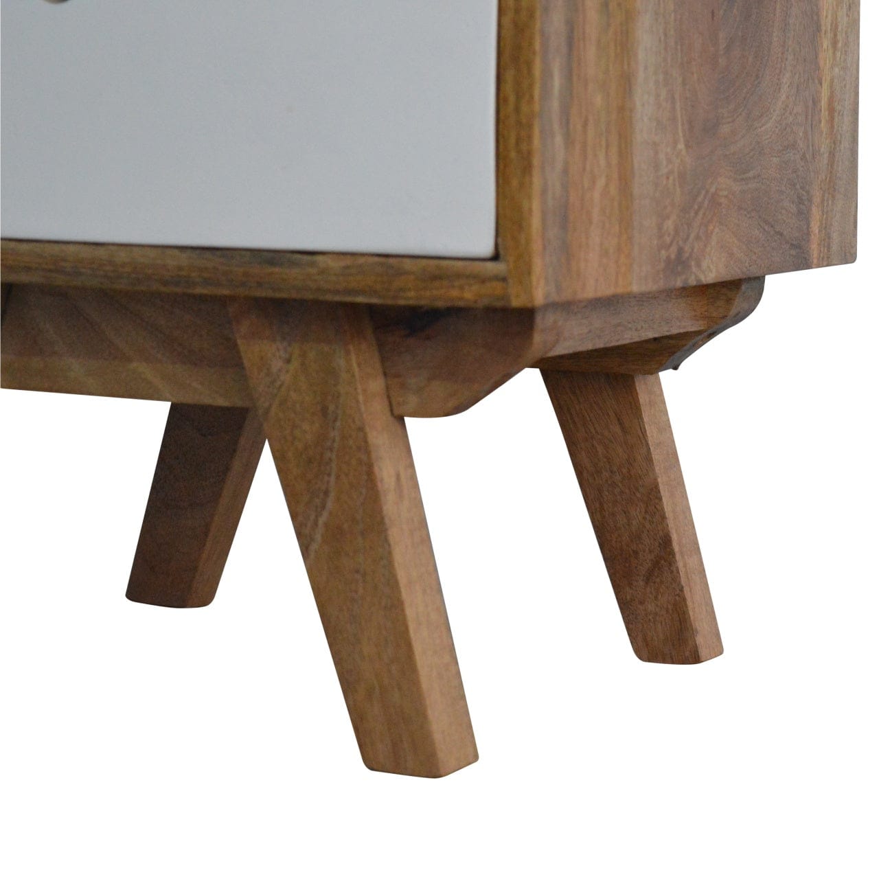 Handcrafted Two Tone Hand Painted Nightstand - Solid Mango Wood Bedside Table for Bedroom - product view 5 showing...