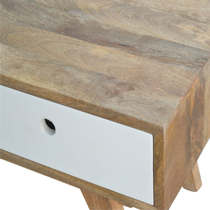 Handcrafted Two Tone Hand Painted TV Stand - Solid Mango Wood Entertainment Center for Living Room - product view 5...