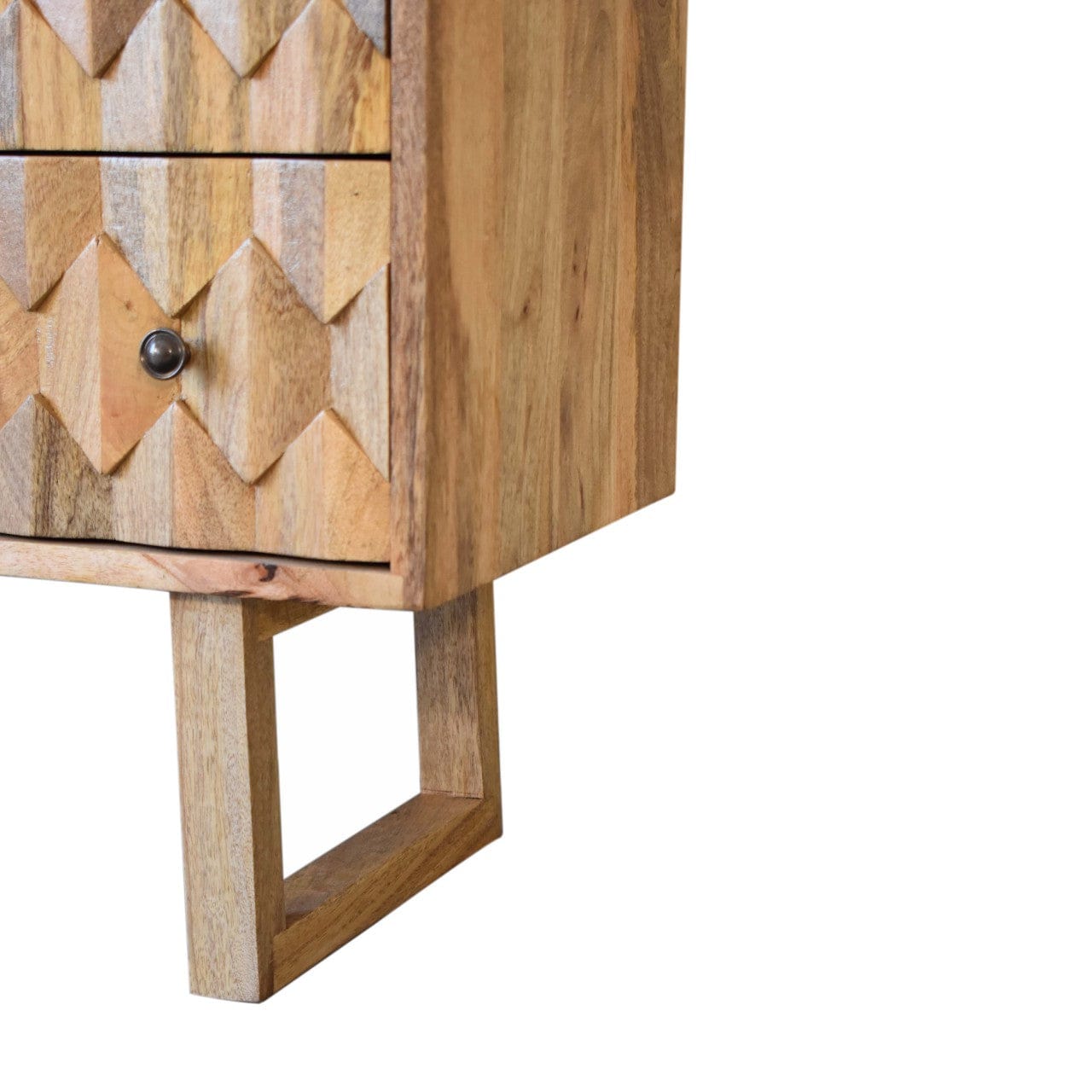 Handcrafted U-Shape Dresser - Solid Mango Wood Storage Chest for Bedroom - product view 8 showing handcrafted solid mango...