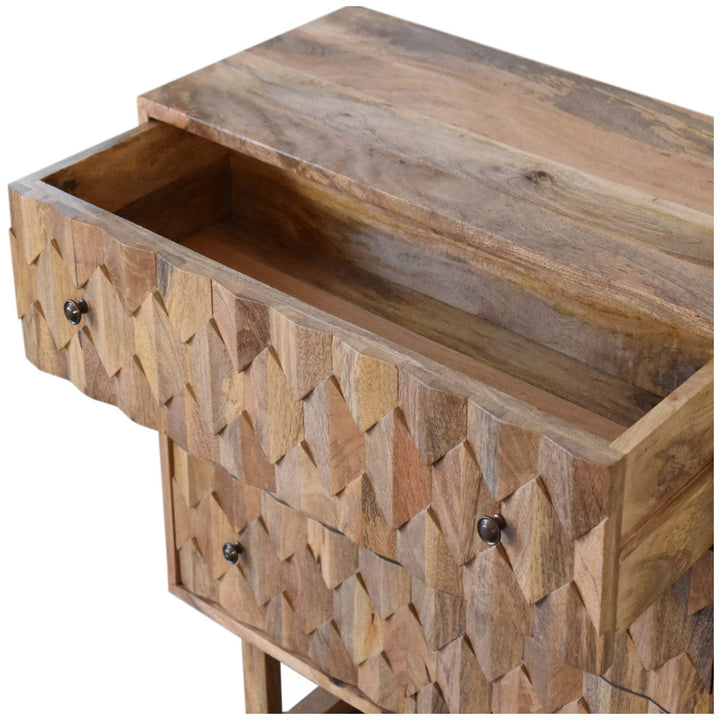 Handcrafted U-Shape Dresser - Solid Mango Wood Storage Chest for Bedroom - product view 7 showing handcrafted solid mango...