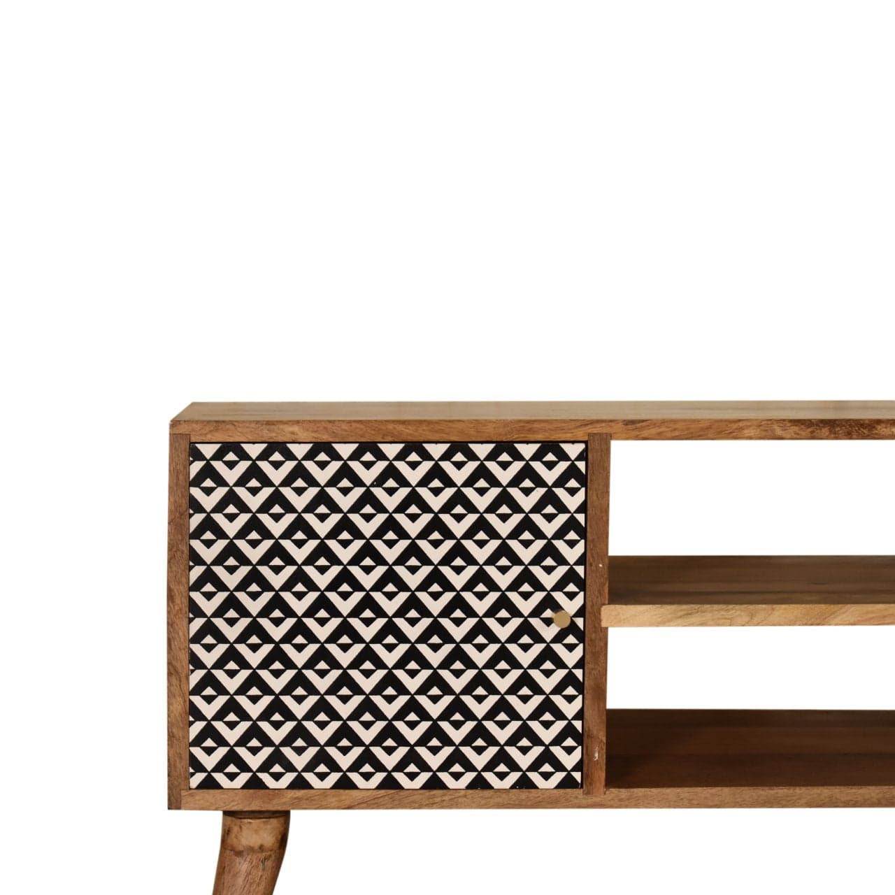 Handcrafted Valentina TV Stand - Solid Mango Wood Entertainment Center for Living Room - product view 3 showing...