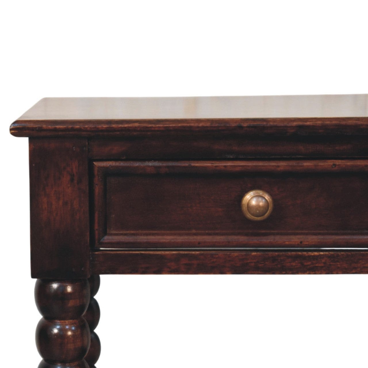 Handcrafted Vienna 1-Drawer Nightstand - Solid Mango Wood Bedside Table for Bedroom - product view 3 showing handcrafted...