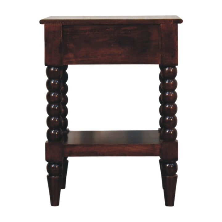 Handcrafted Vienna 1-Drawer Nightstand - Solid Mango Wood Bedside Table for Bedroom - product view 8 showing handcrafted...