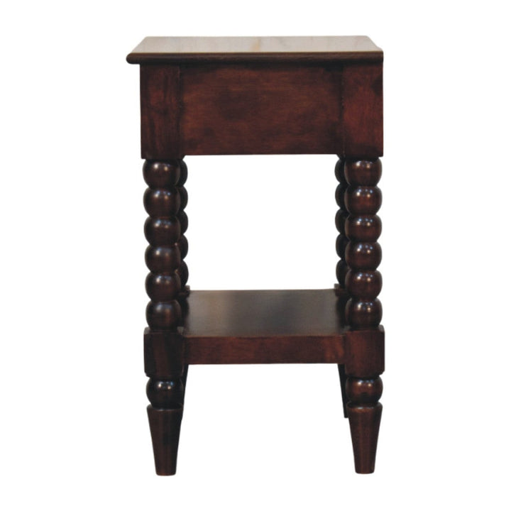 Handcrafted Vienna 1-Drawer Nightstand - Solid Mango Wood Bedside Table for Bedroom - product view 7 showing handcrafted...