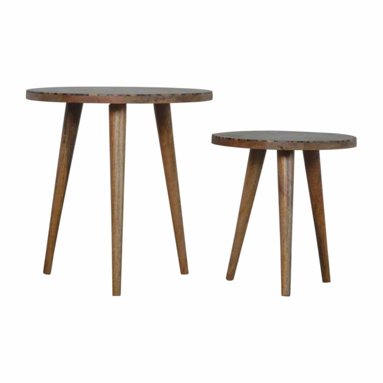 Handcrafted Tree Trunk Footstool - Solid Mango Wood Accent Stool for Living Room - main view showing handcrafted solid...