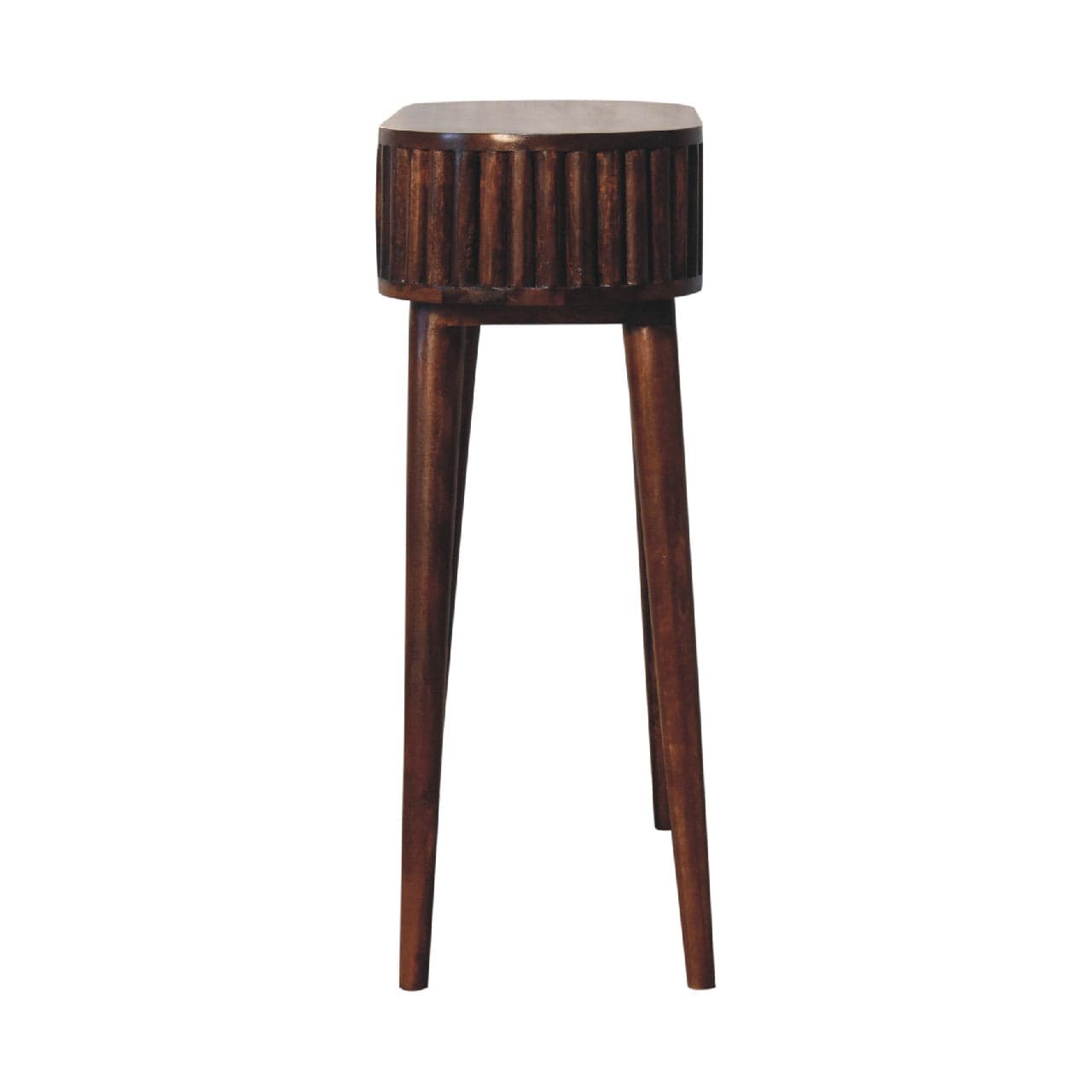 Handcrafted Stripe Chestnut Writing Desk - Solid Mango Wood Writing Table for Home Office - product view 8 showing...