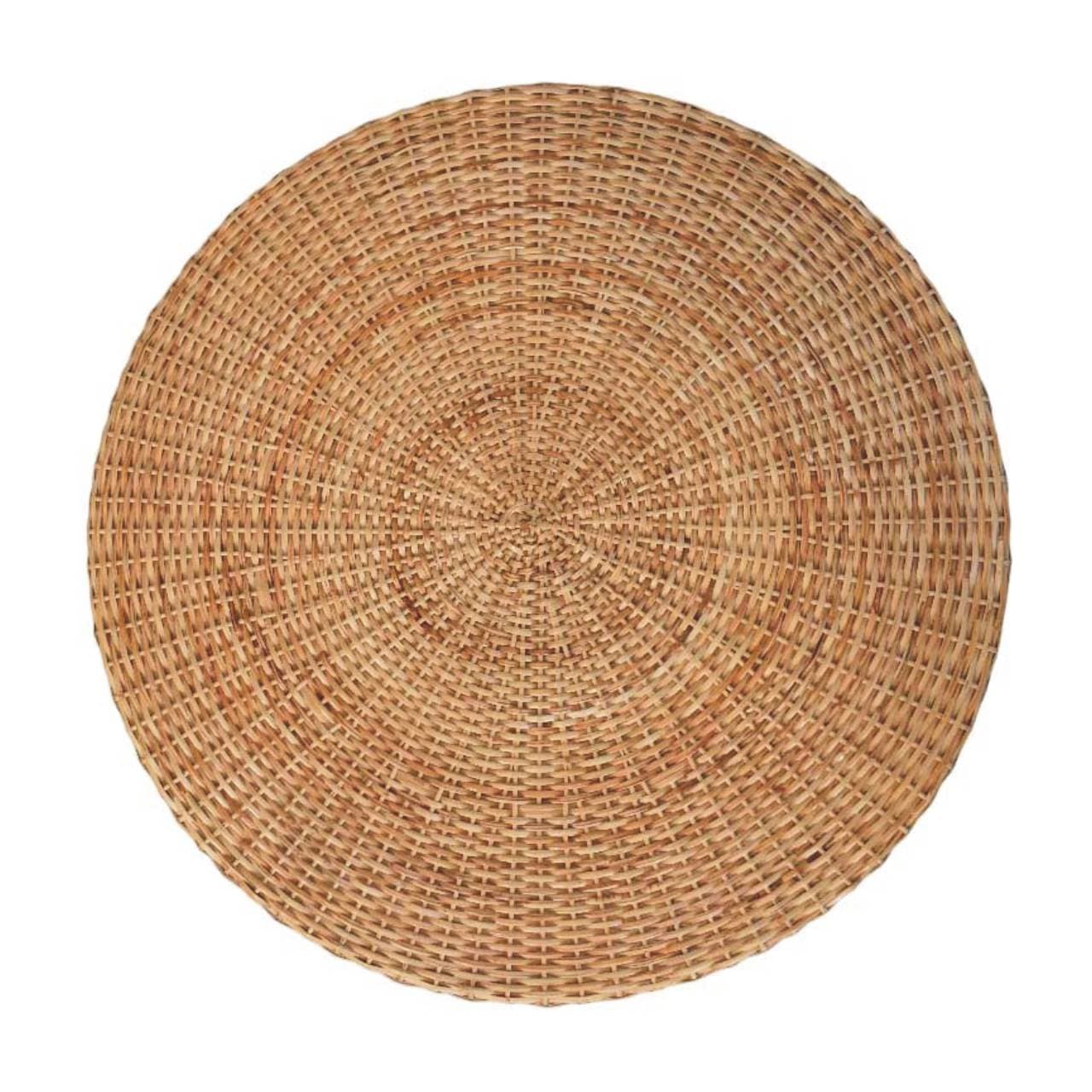 Glamorous Regency Round Woven Coffee Table - Solid Mango Wood Center Table for Living Room - product view 6 showing...