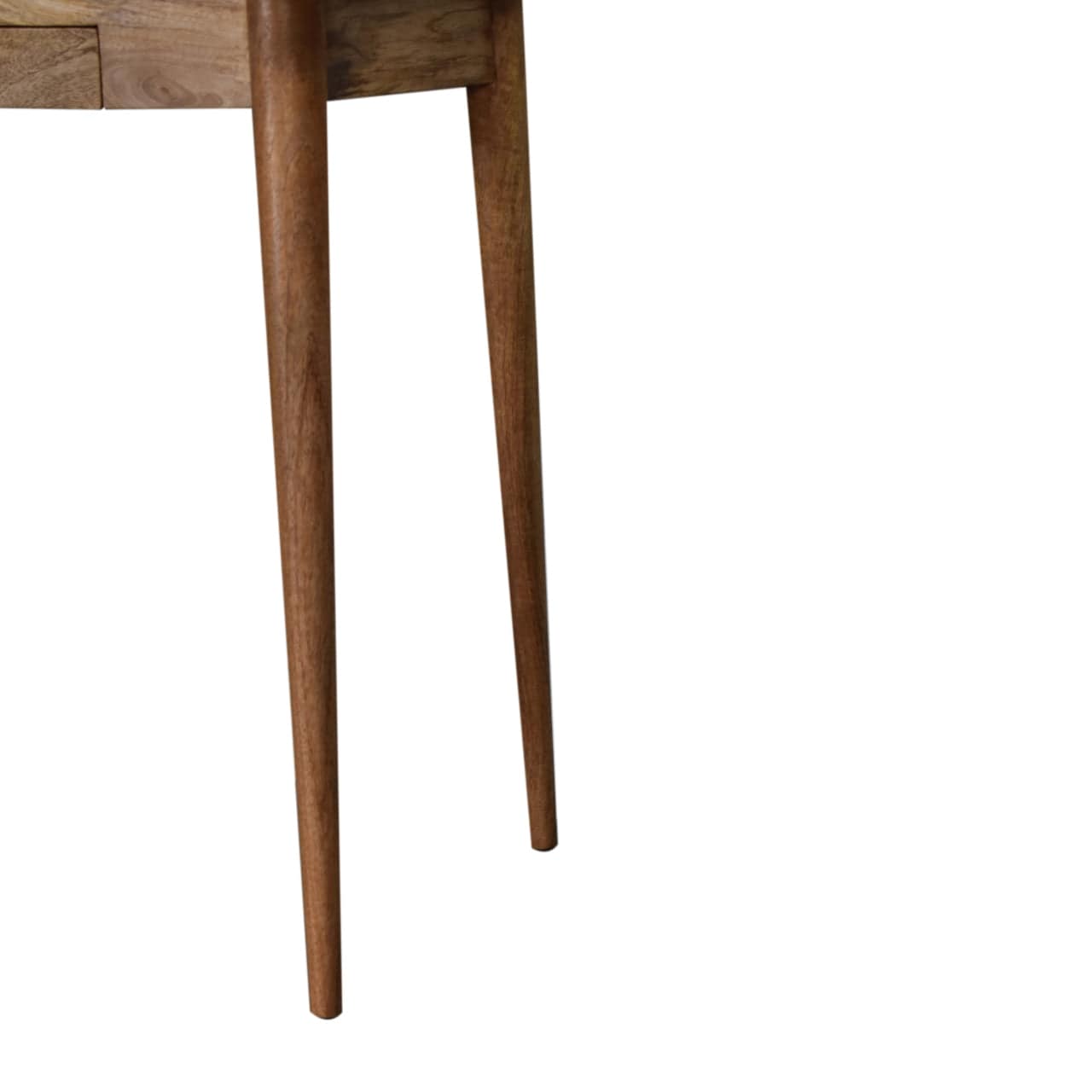 2 Drawer Cable Writing Desk - Solid Mango Wood Writing Table for Home Office - product view 8 showing handcrafted solid...
